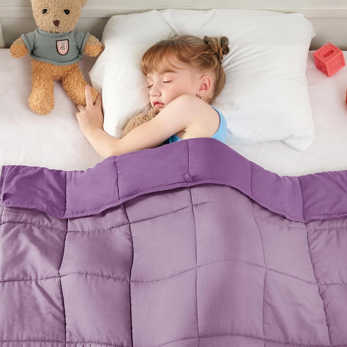 Yescool Purple Weighted Blanket for Comfort and Sleep Support