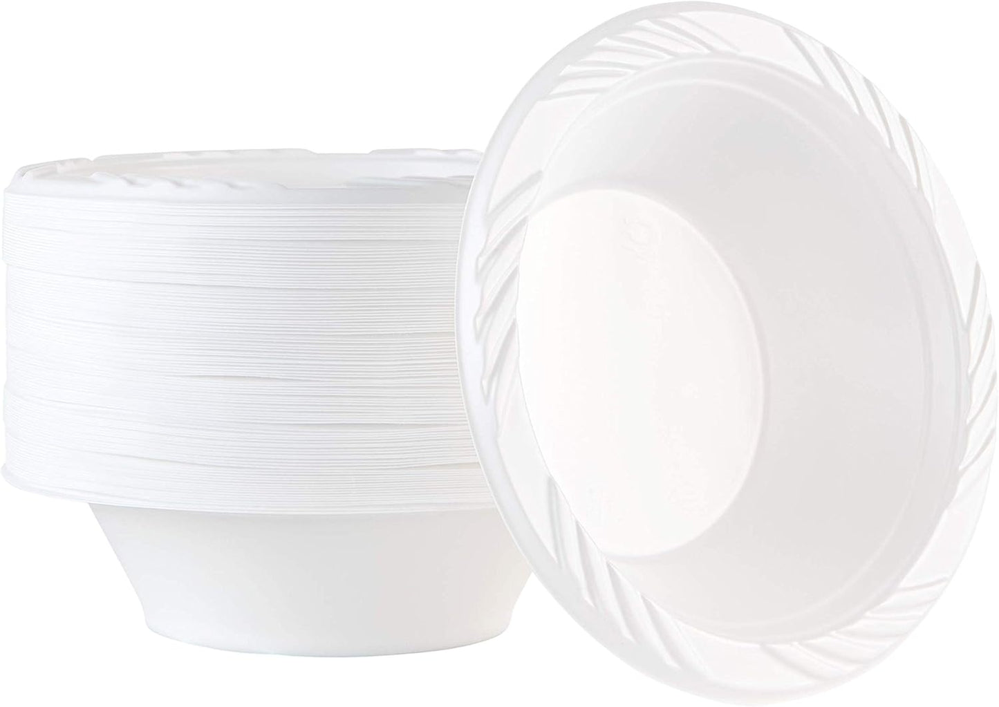 Disposable 12 Ounce White Plastic Soup Bowls for Any Occasion