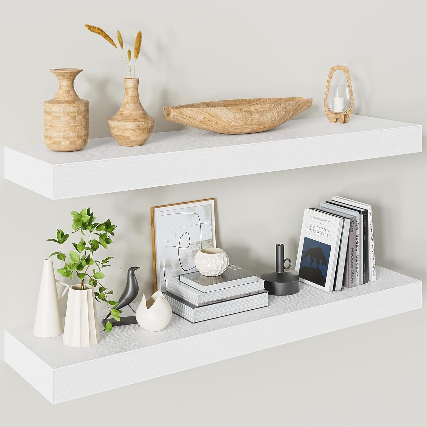 Heimlove 32 Inch Floating Shelves for Wall - Modern Rustic Decor