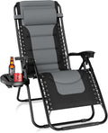 PHI VILLA Outdoor Patio Padded Zero Gravity Chair - Wide 26in Recliner