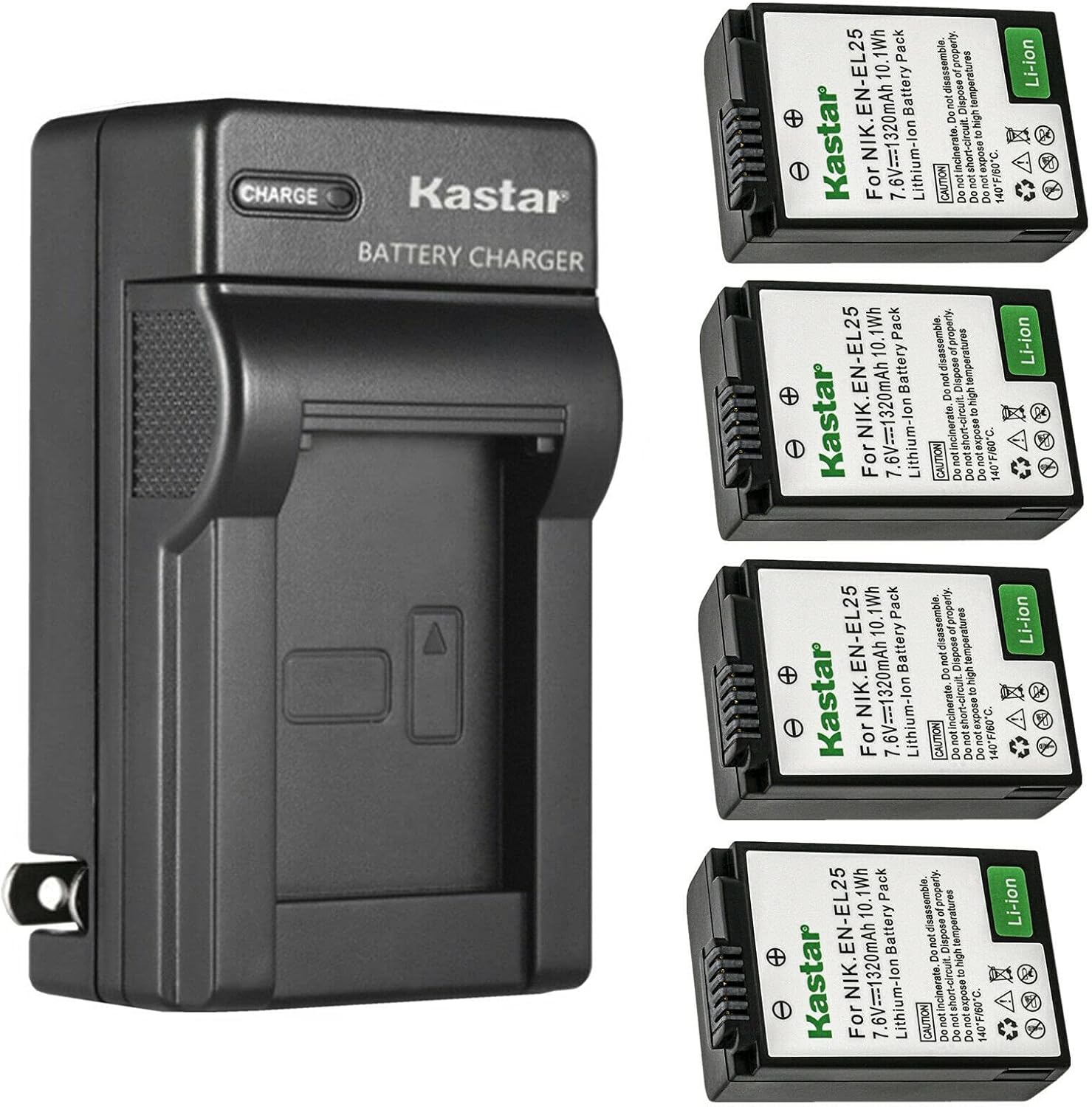 Kastar 4-Pack Battery and AC Wall Charger for Nikon Z 30