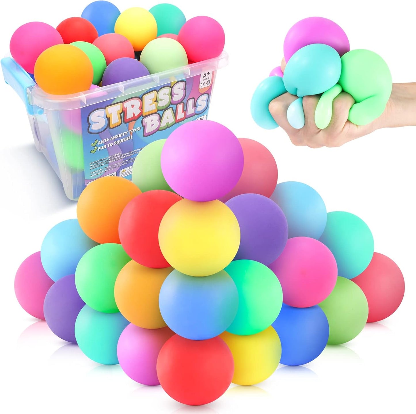 Slow Rising Stress Ball 24 Pack for Anxiety Relief and Fun