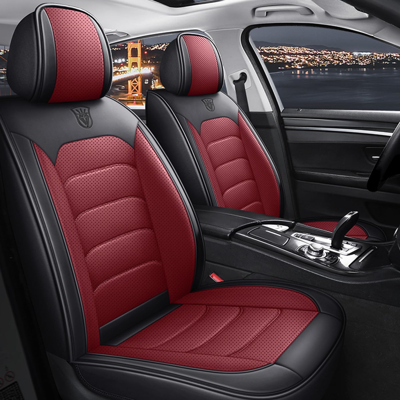 Nappa Leather Car Seat Cover Set - Breathable & Supportive