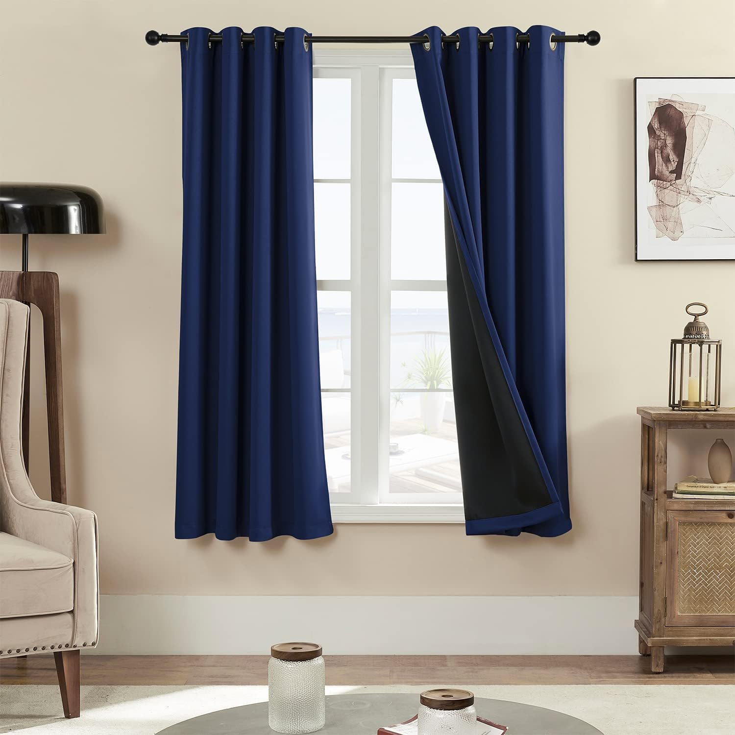 Rutterllow 100% Blackout Curtains for Complete Light Blocking