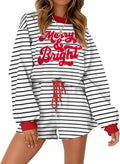 MYHALF Women 2 Piece Outfits Christmas Sweat Shorts Sets 2025