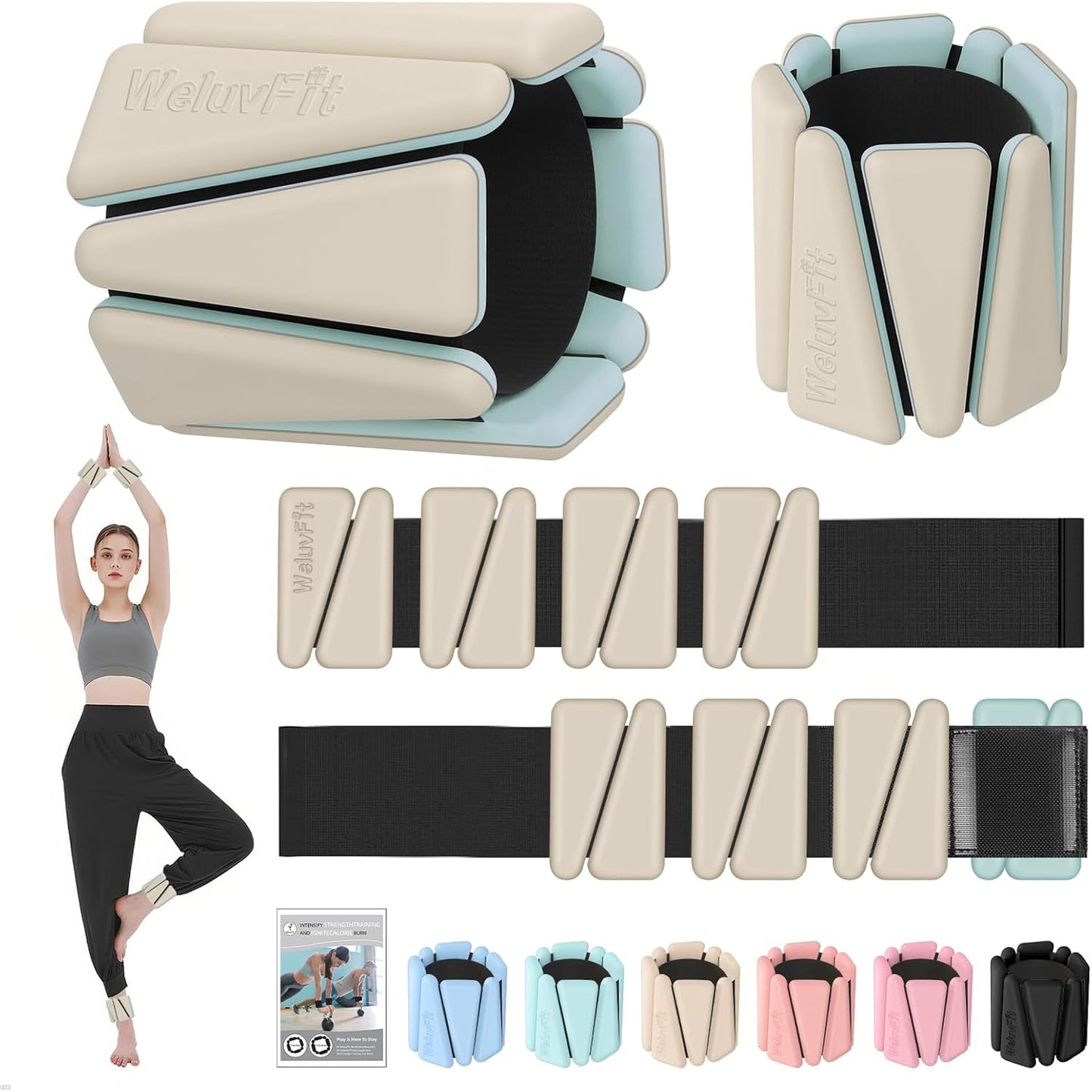 Adjustable Wearable Pilates Wrist & Ankle Weights for Fitness