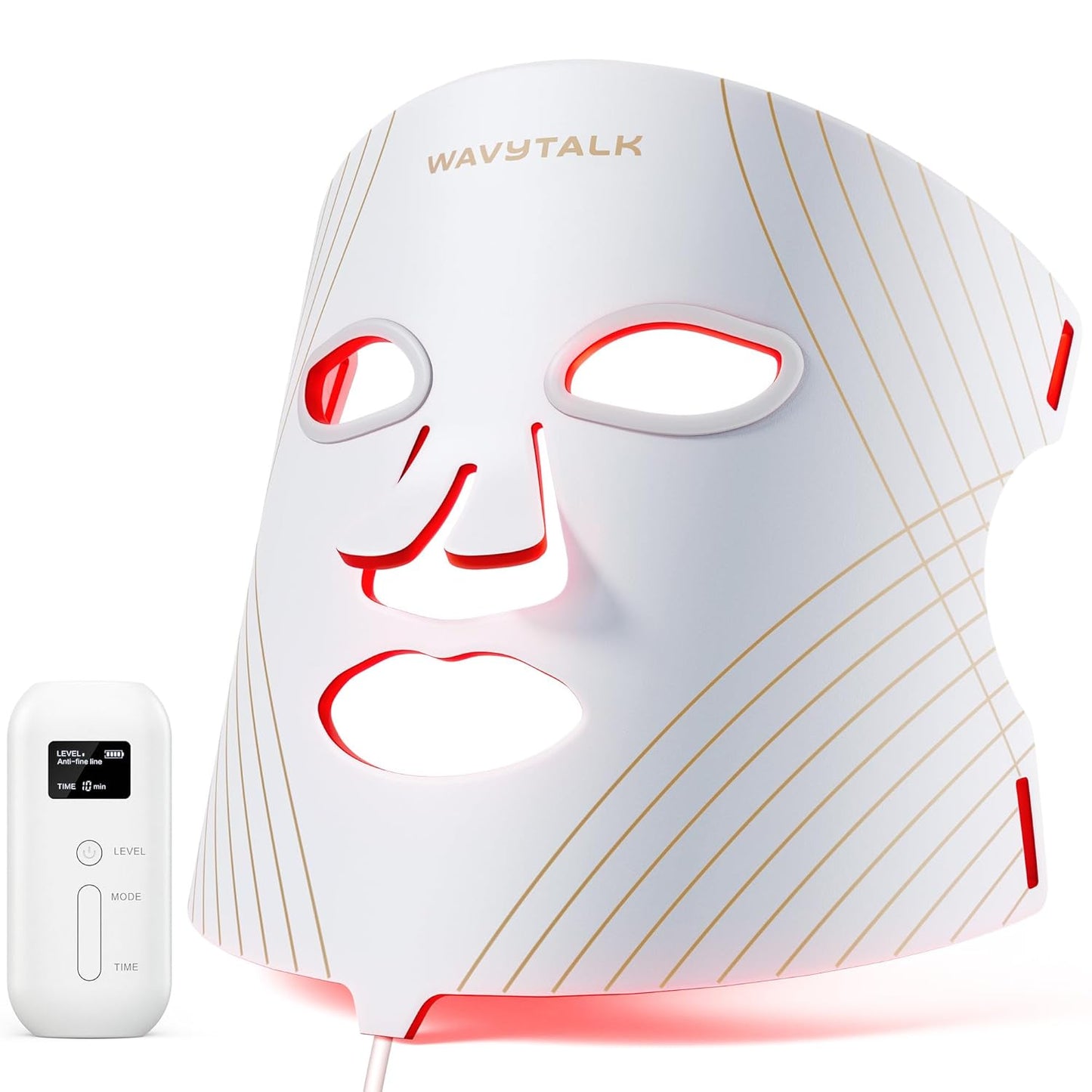 wavytalk Red Light Therapy Mask for Face - Glow Time LED