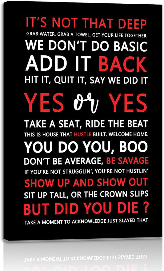 Mixed Quotes Fitspiration Motivational Canvas Wall Art Decor