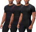DEVOPS 3 Pack Men's Cool Dry Compression Shirts - All-Season Fit in