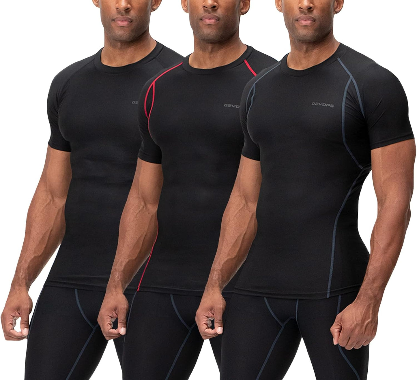 DEVOPS Men's Cool Dry Compression Shirts for All-Season Performance