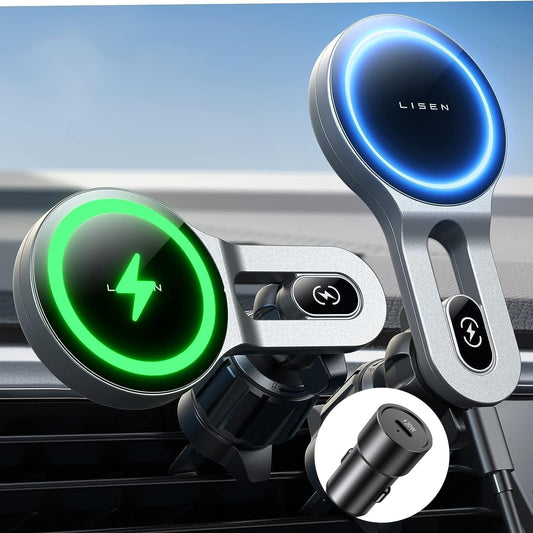 LISEN 15W MagSafe Car Charger: Fast & Secure!
