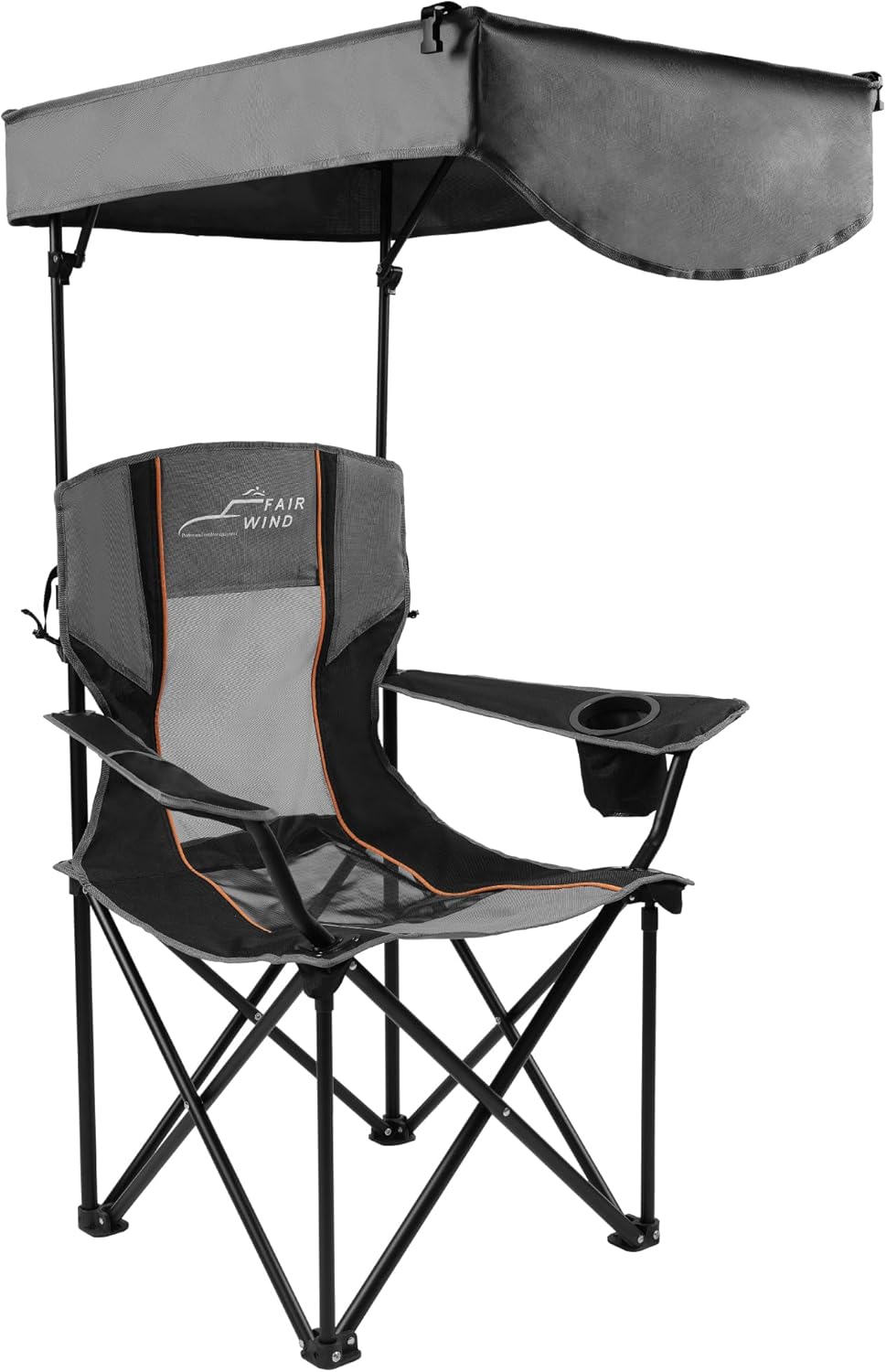 Oversized Camping Lounge Chair with Adjustable Shade Canopy