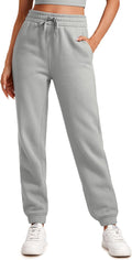 CRZ YOGA Cotton Fleece Lined Sweatpants Women High Waisted Warm Casual