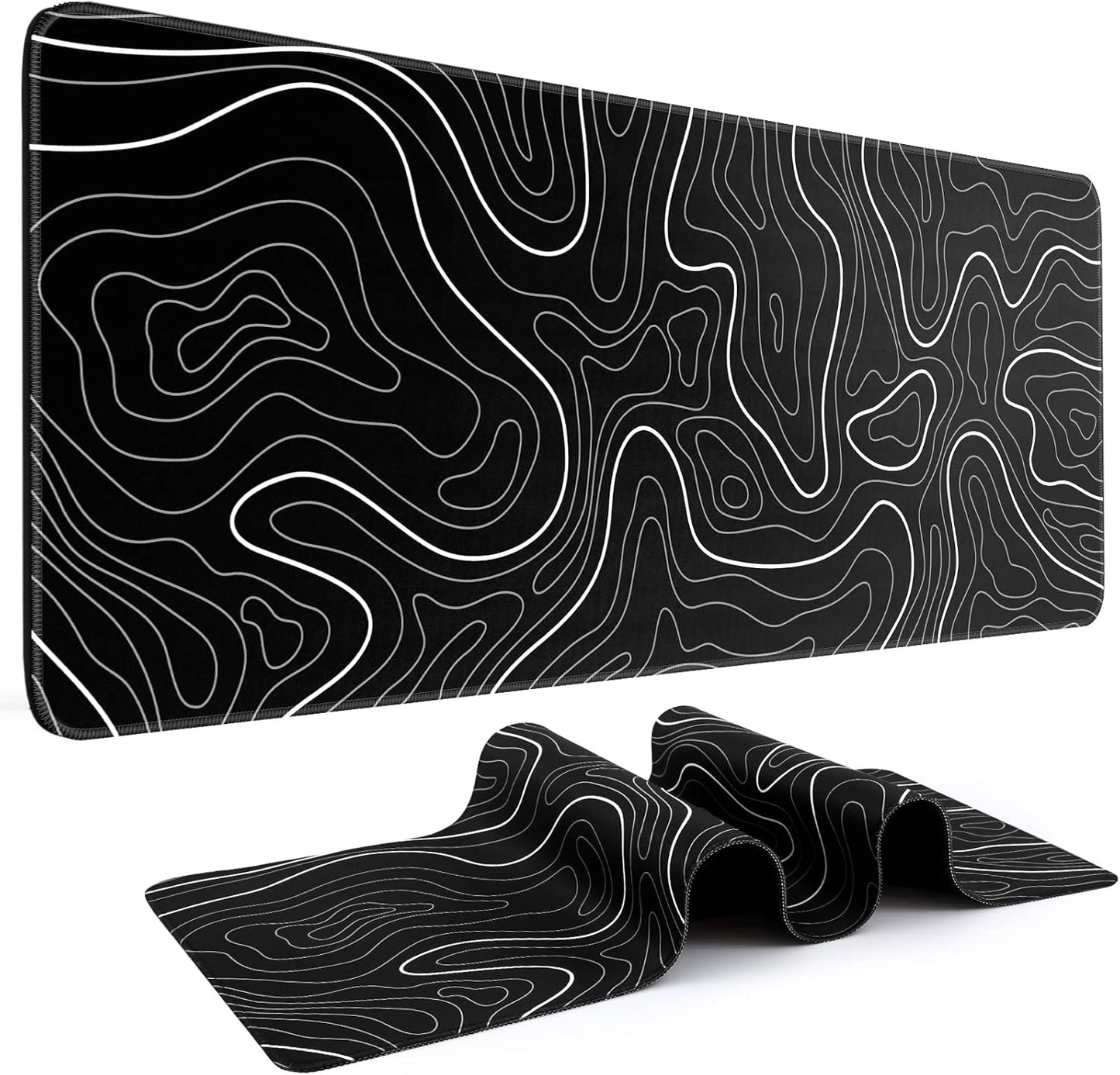 XL Gaming Mouse Pad | Anti-Slip Base | Home & Office | Black/White