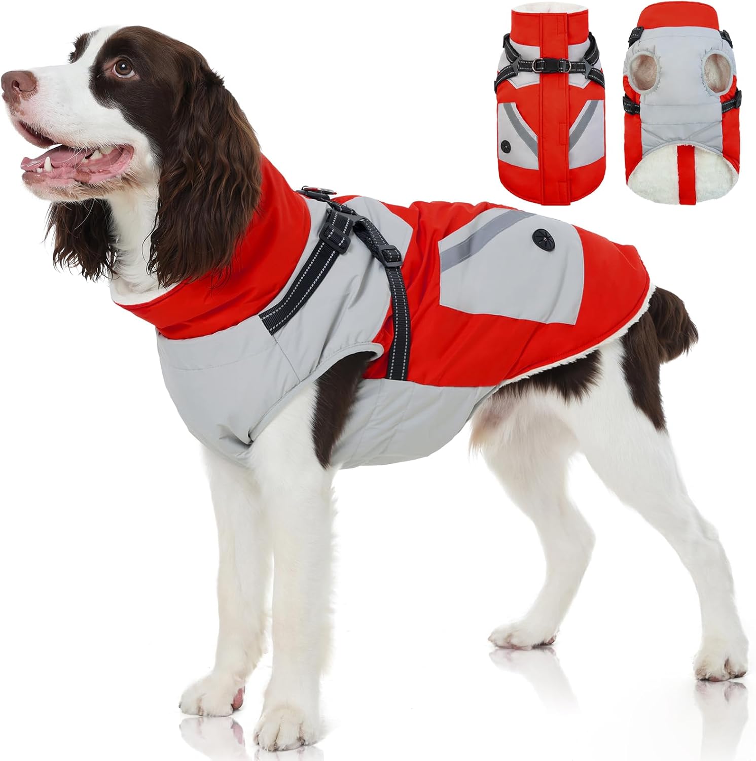 FUAMEY Dog Winter Jackets for Large Dogs - Warm Waterproof Coat