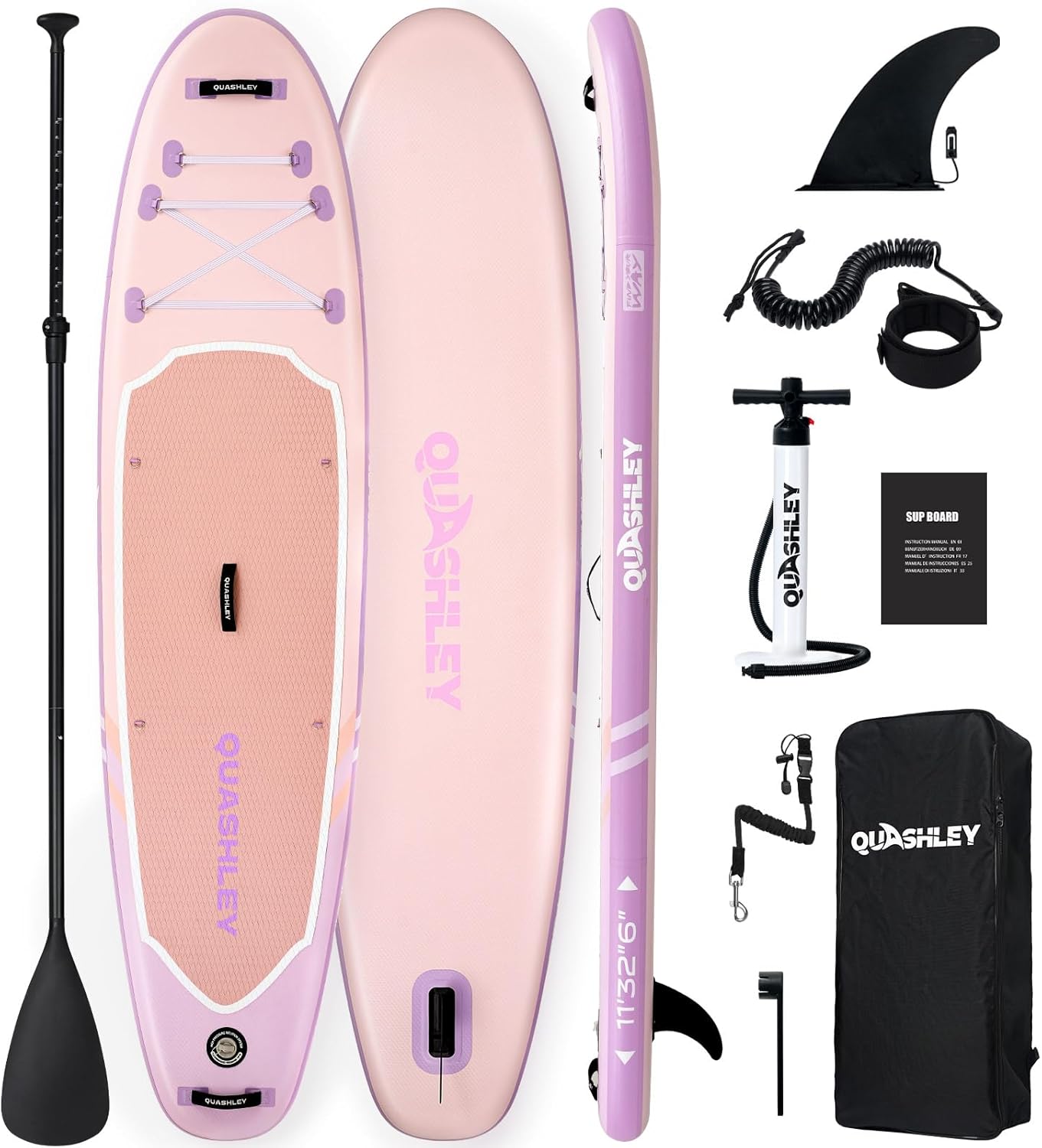 Quashley Inflatable Stand Up Paddle Board for Beginners and Yoga