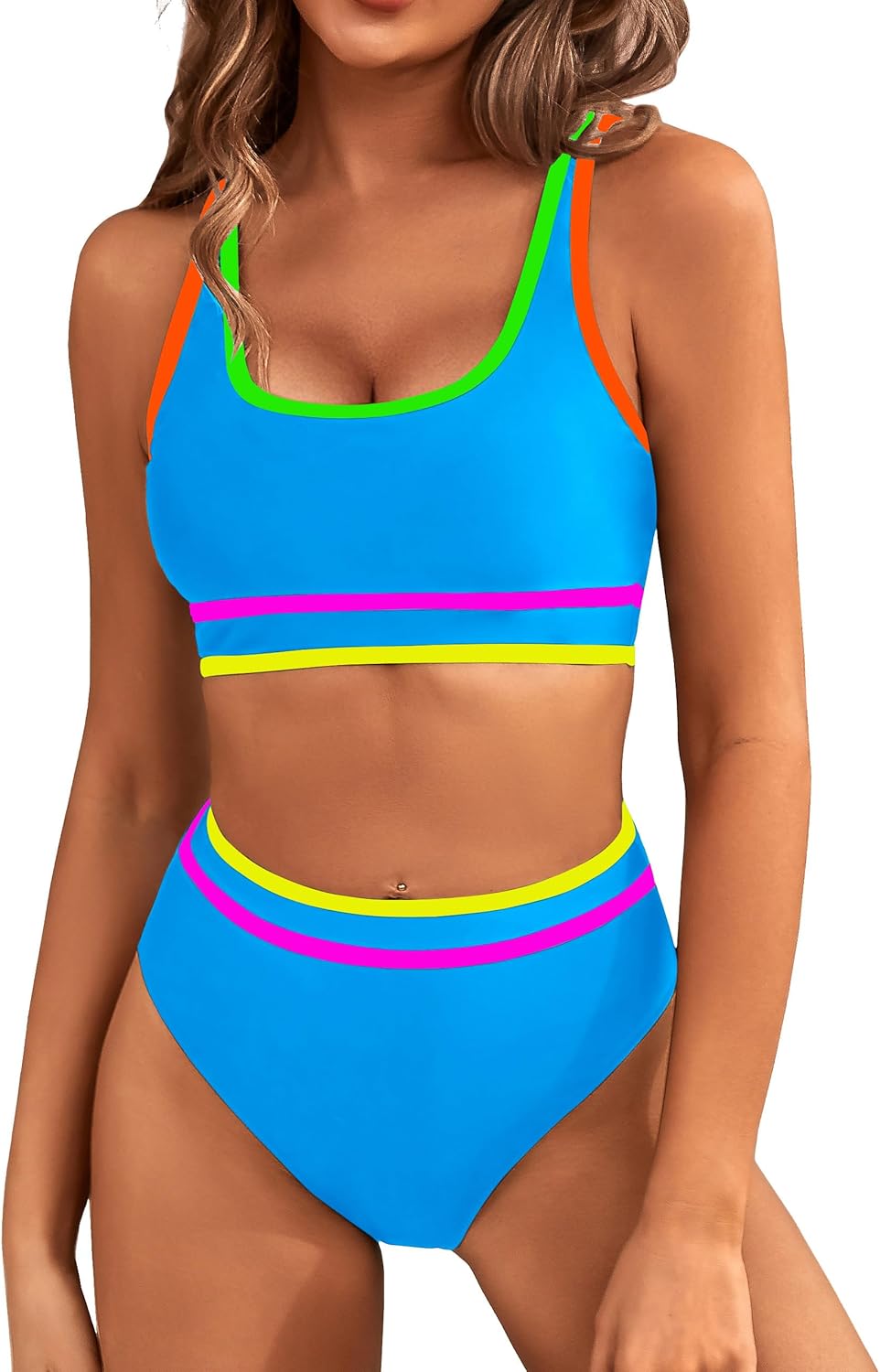 BMJL Women's High Waisted Bikini Sets for Sporty Summer Fun