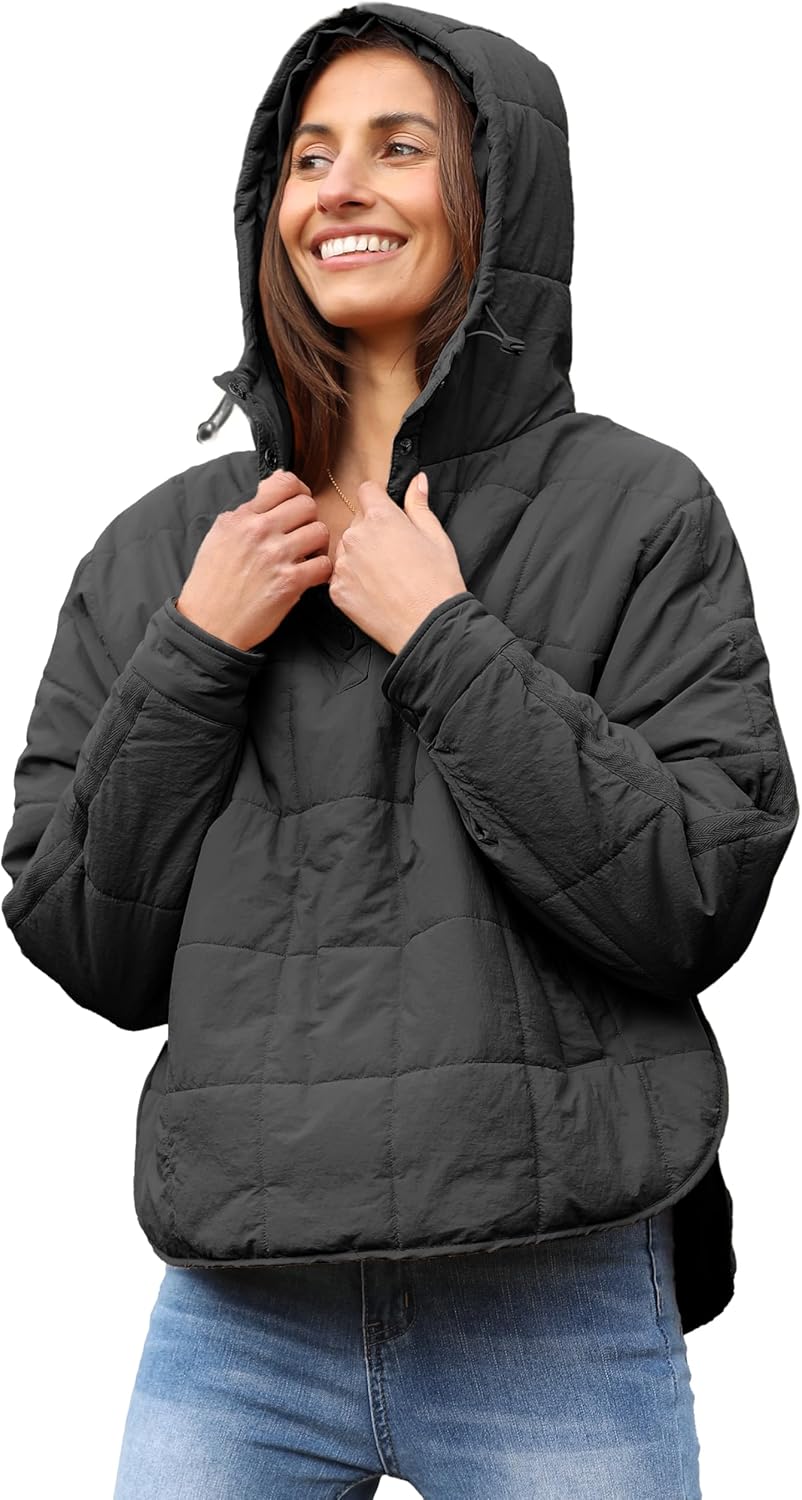 Lightweight Quilted Pullover Puffer Jacket for Women