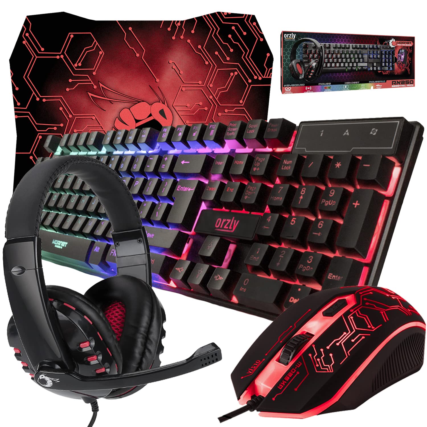 Gaming Keyboard and Mouse Bundle with RGB Backlight for Gamers