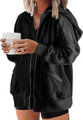 Plus Size Womens Waffle Knit Zip Up Oversized Hoodie Jacket 1X-5X