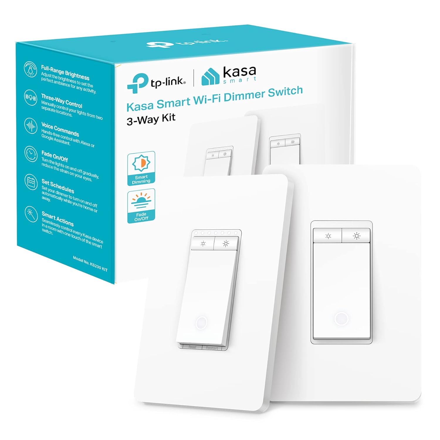 Kasa Smart 3 Way Dimmer Switch KIT for Voice Control & Dimming