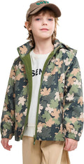 Boys Girls Rain Jacket Lightweight Waterproof Hooded Fleece Lined have