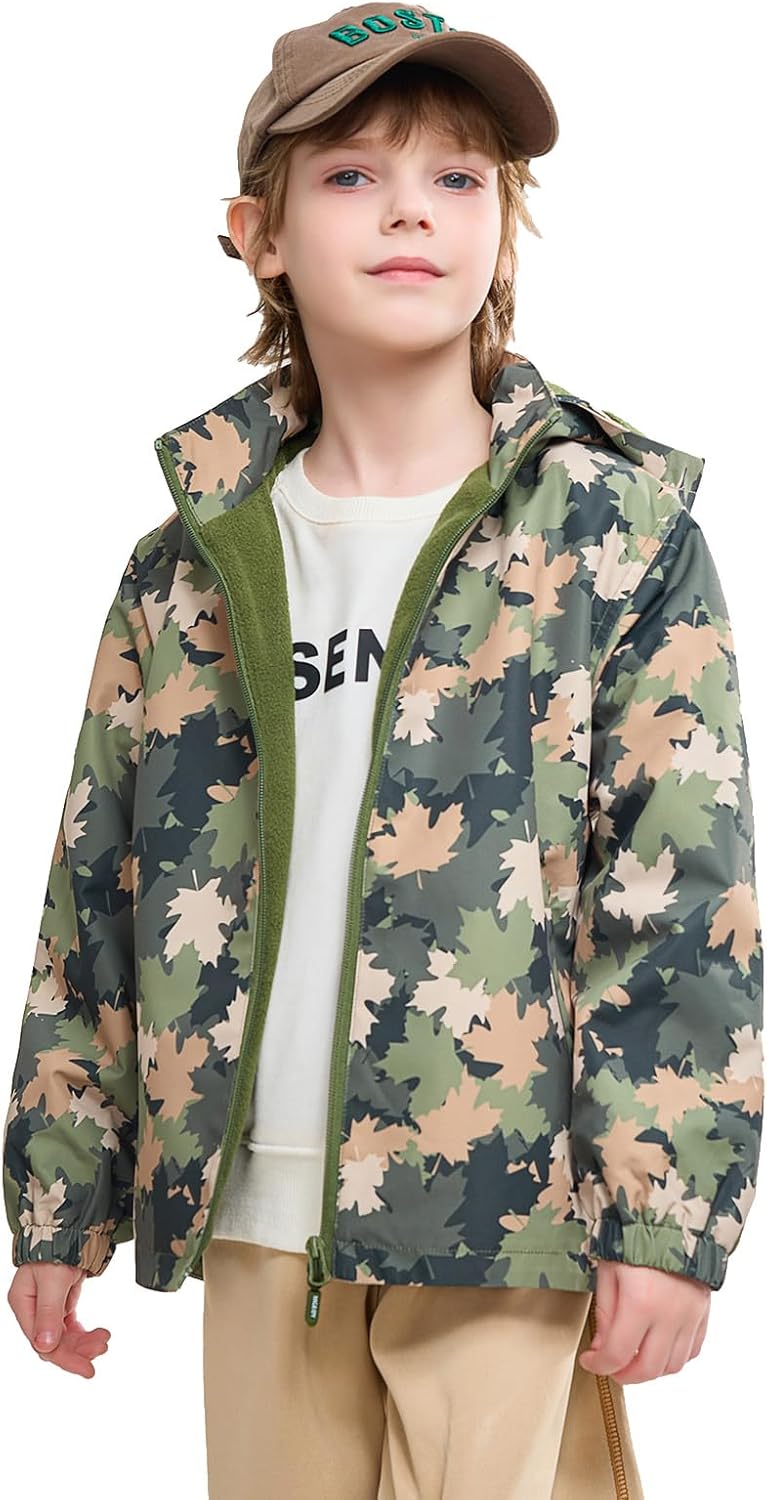 MGEOY Boys Girls Rain Jacket Lightweight Waterproof Windbreaker
