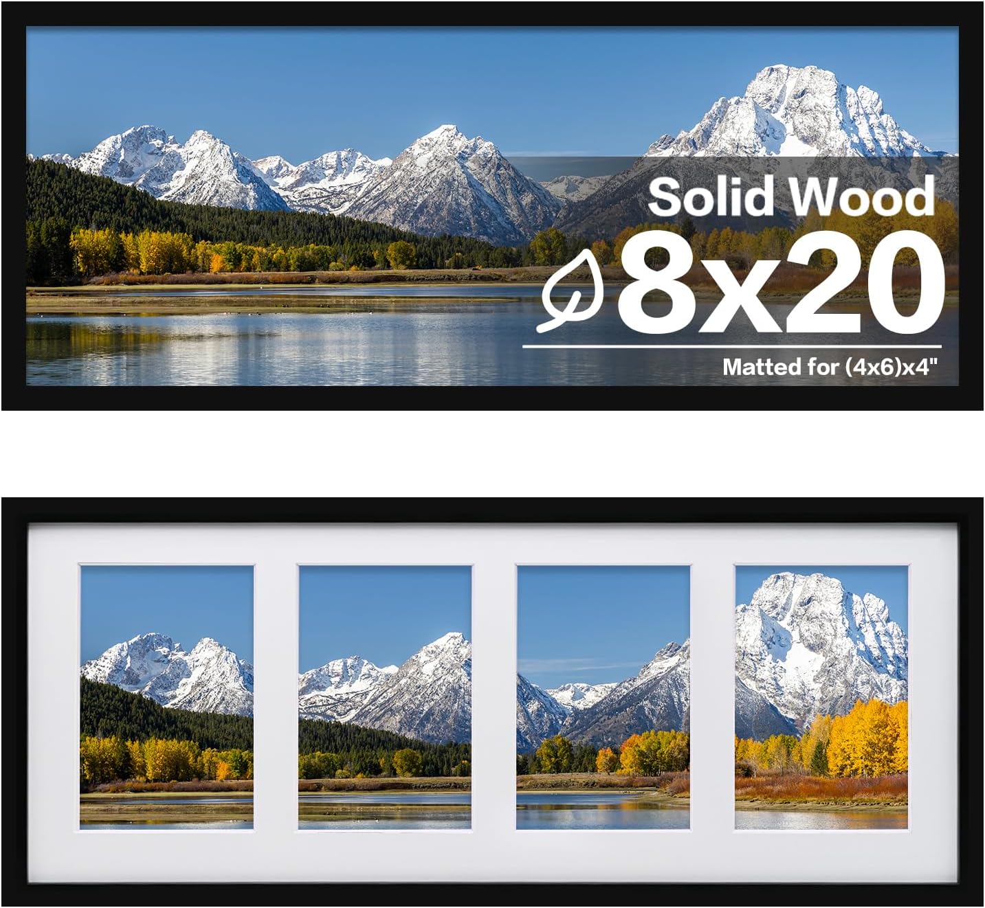 Egofine 8x20 Picture Frames Set of 2 for 4x6 Photos Display