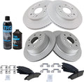 TRQ Front & Rear Premium Ceramic Brake Pad & Coated Rotor Kit