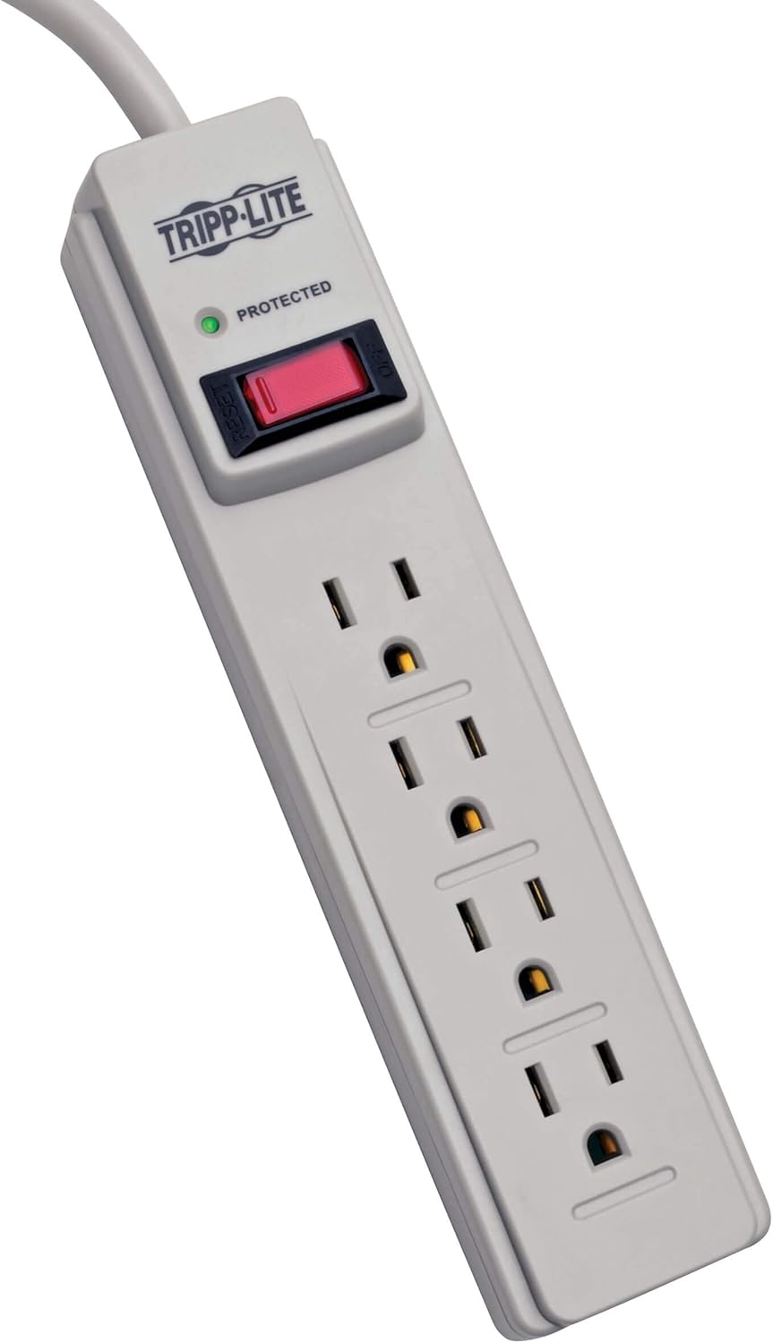 Tripp Lite 4 Outlet Surge Protector - 4ft Cord, $1k Insurance
