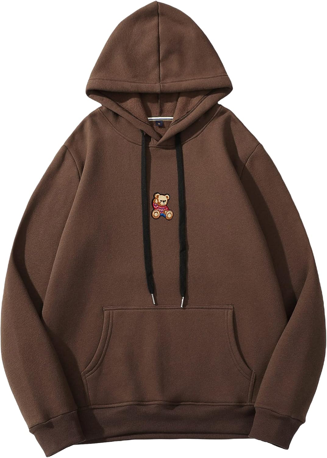SHENHE Men's Thermal Hoodie with Bear Embroidery