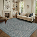 Area Rugs 5x7 Washable Rug - Vintage Boho Light Blue Low Pile