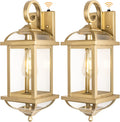 Large Dusk to Dawn Golden Outdoor Sconces 2-Pack - Automatic Outdoor