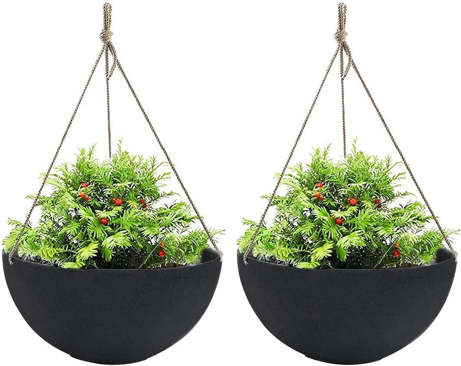 Large Hanging Planters for Outdoor Plants - Set of 2