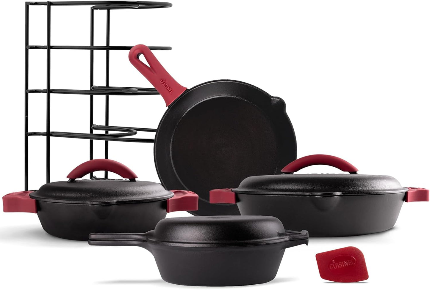 Cuisinel Cast Iron 16-Piece Cookware Set for Every Kitchen
