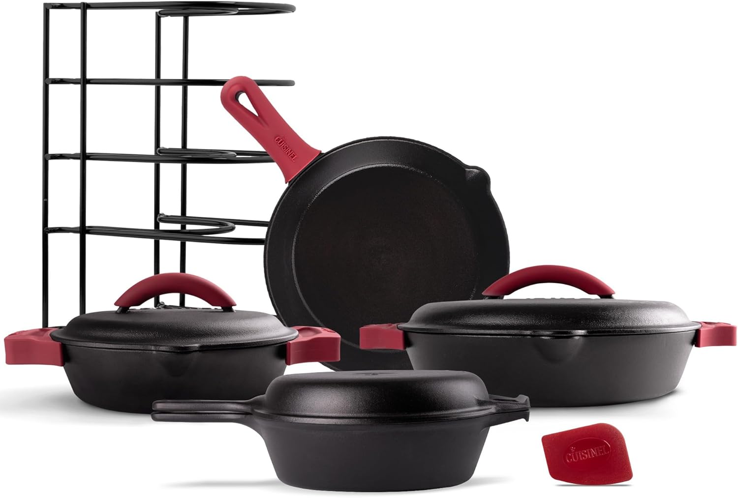 Cuisinel Cast Iron 16-Piece Cookware Set for Every Kitchen
