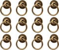 Solid Antique Brass Cabinet Ring Pulls 12 Pack - Vintage Brass Handles
