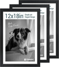 12x18 Poster Frame Set - 3 Pack Textured Black Wood - Gallery Ready