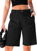 Bermuda Shorts for Women High Waisted Cotton Knee Length - Comfortable