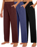 Women's 3-Pack Wide Leg Lounge Pants - Soft Stretchy Cozy Fit