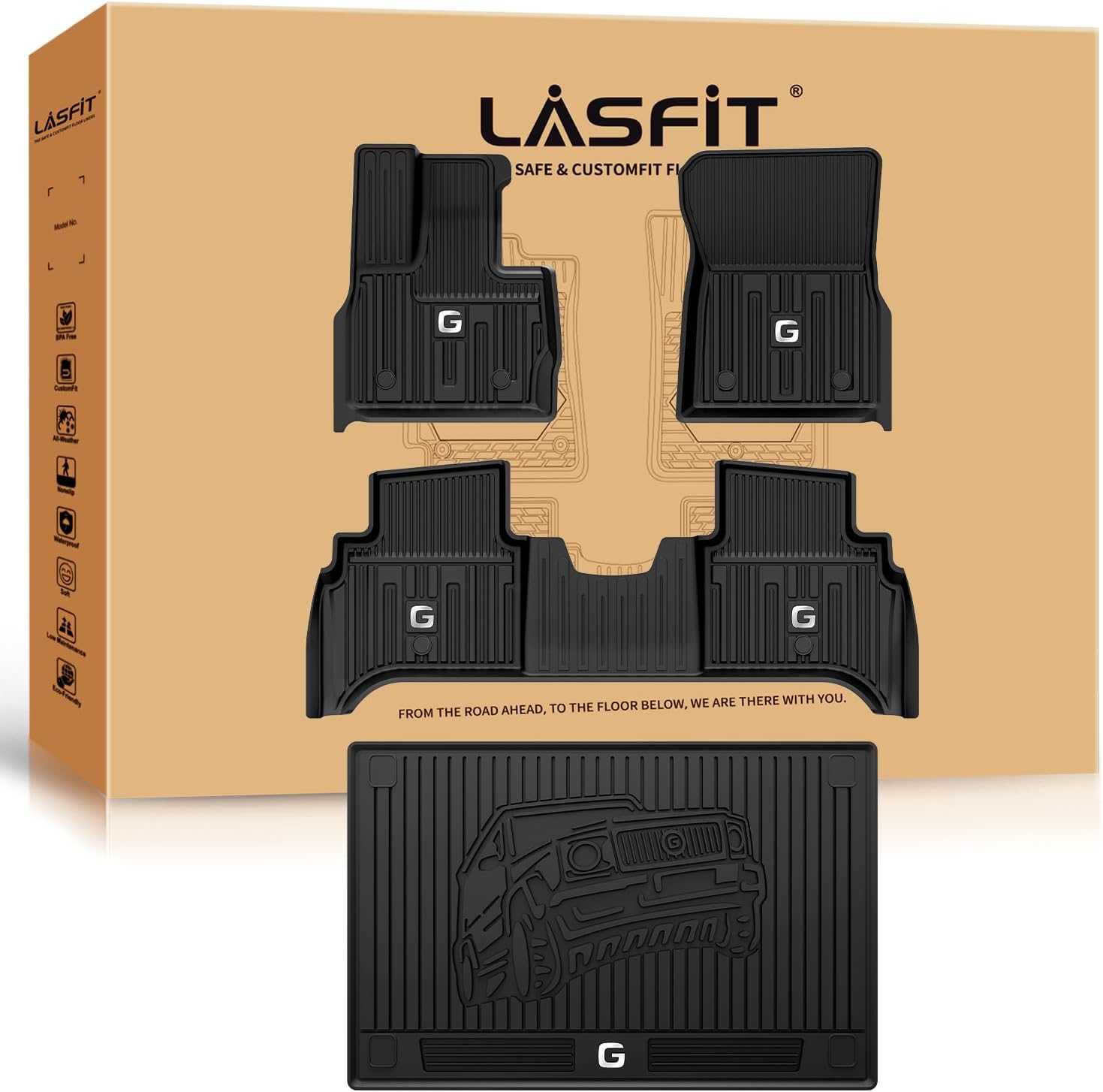 Custom Fit LASFIT Floor Mats for Mercedes Benz G Class SUVs
