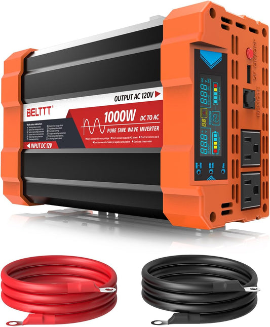 1000W Pure Sine Wave Inverter for RV, Truck, Off-Grid Use