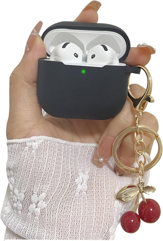 Chic Black Silicone Case for Airpods 4 by EALOQ