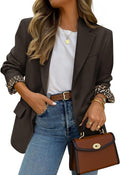 Women's Fall Business Casual Blazer with Leopard Lining - Size Guide