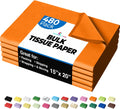 Party Solids Orange Tissue Paper 15in x 20in - Bulk 480 Sheets