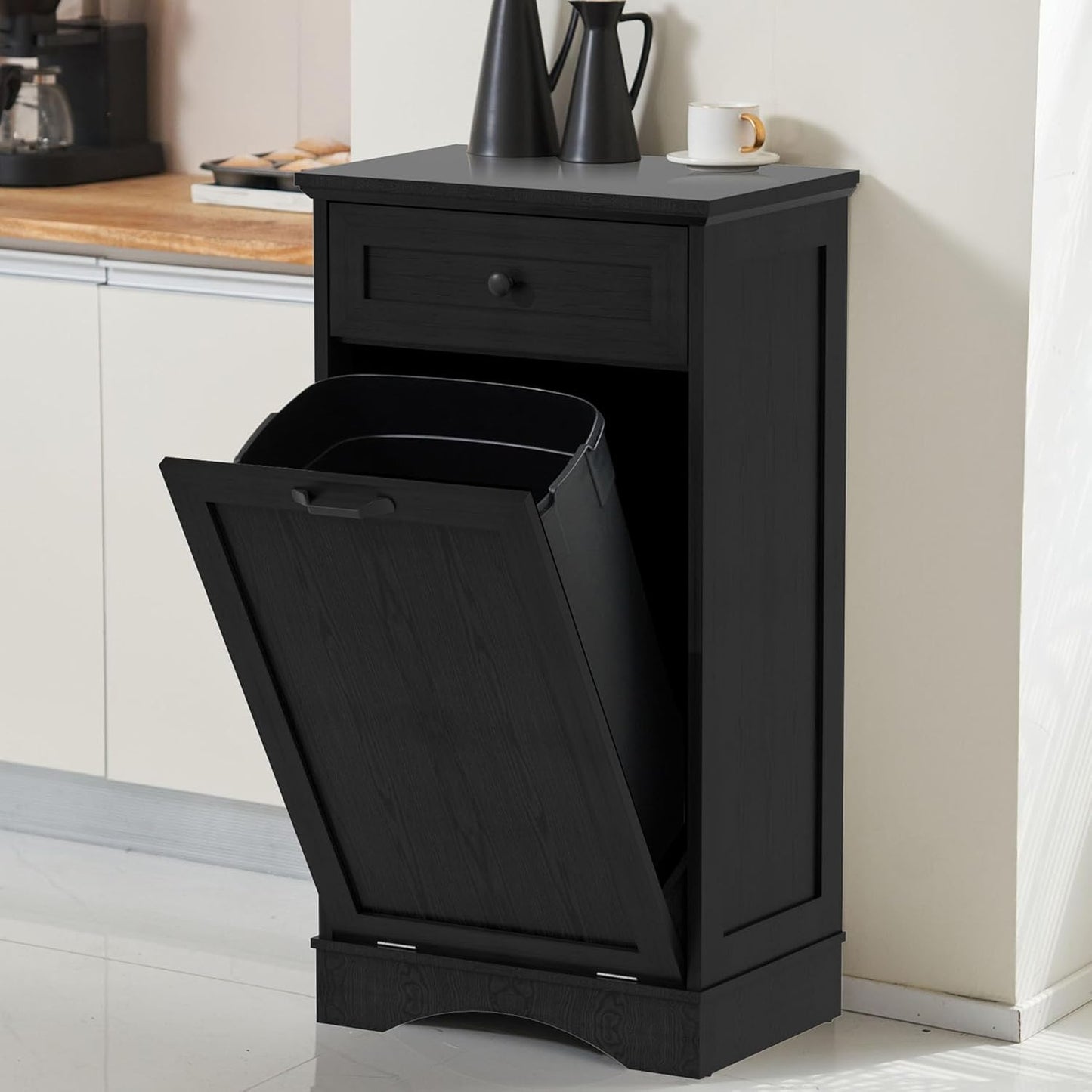 Tilt Out Trash Cabinet for Kitchen and Living Room Storage