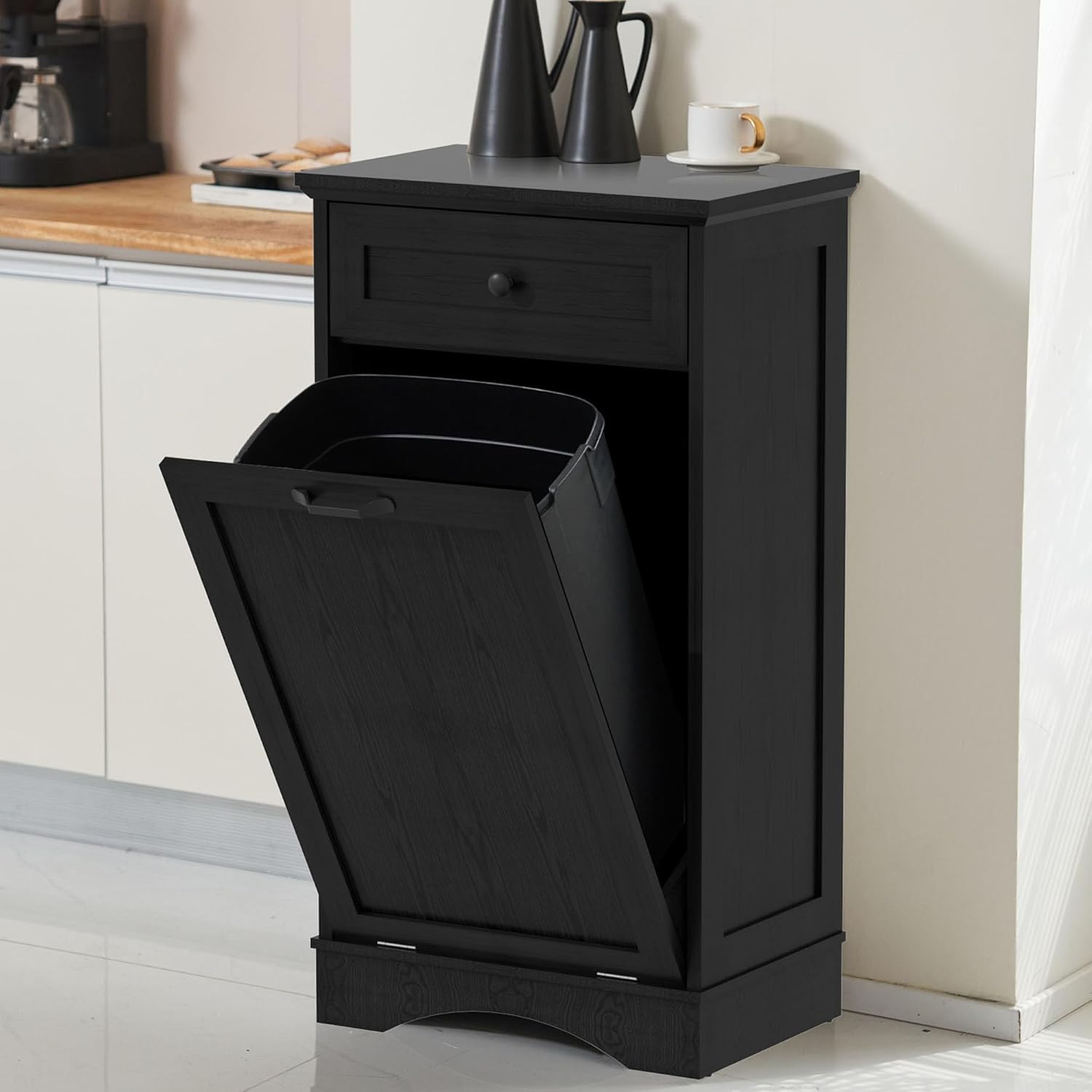 Tilt Out Trash Cabinet for Kitchen and Living Room Storage