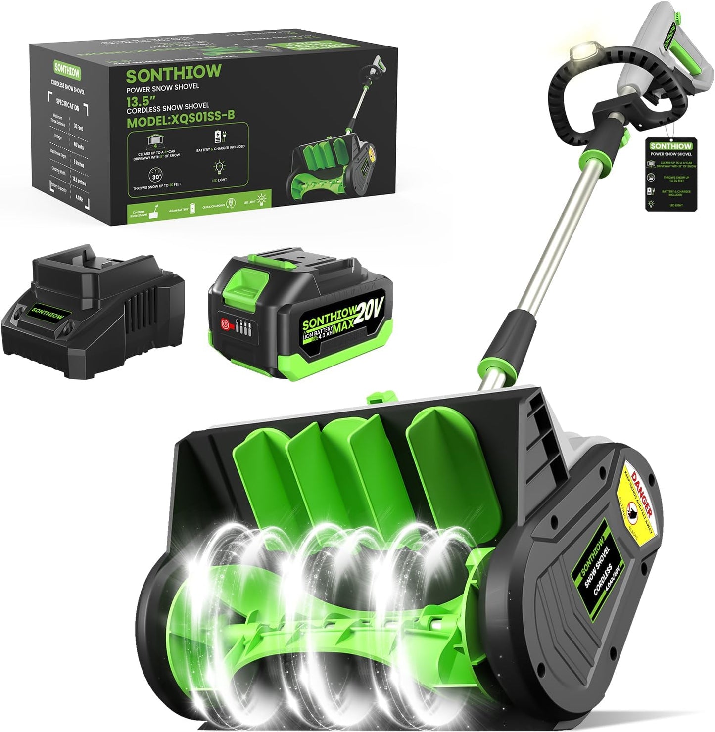 13-Inch Brushless Cordless Snow Shovel for Easy Snow Removal