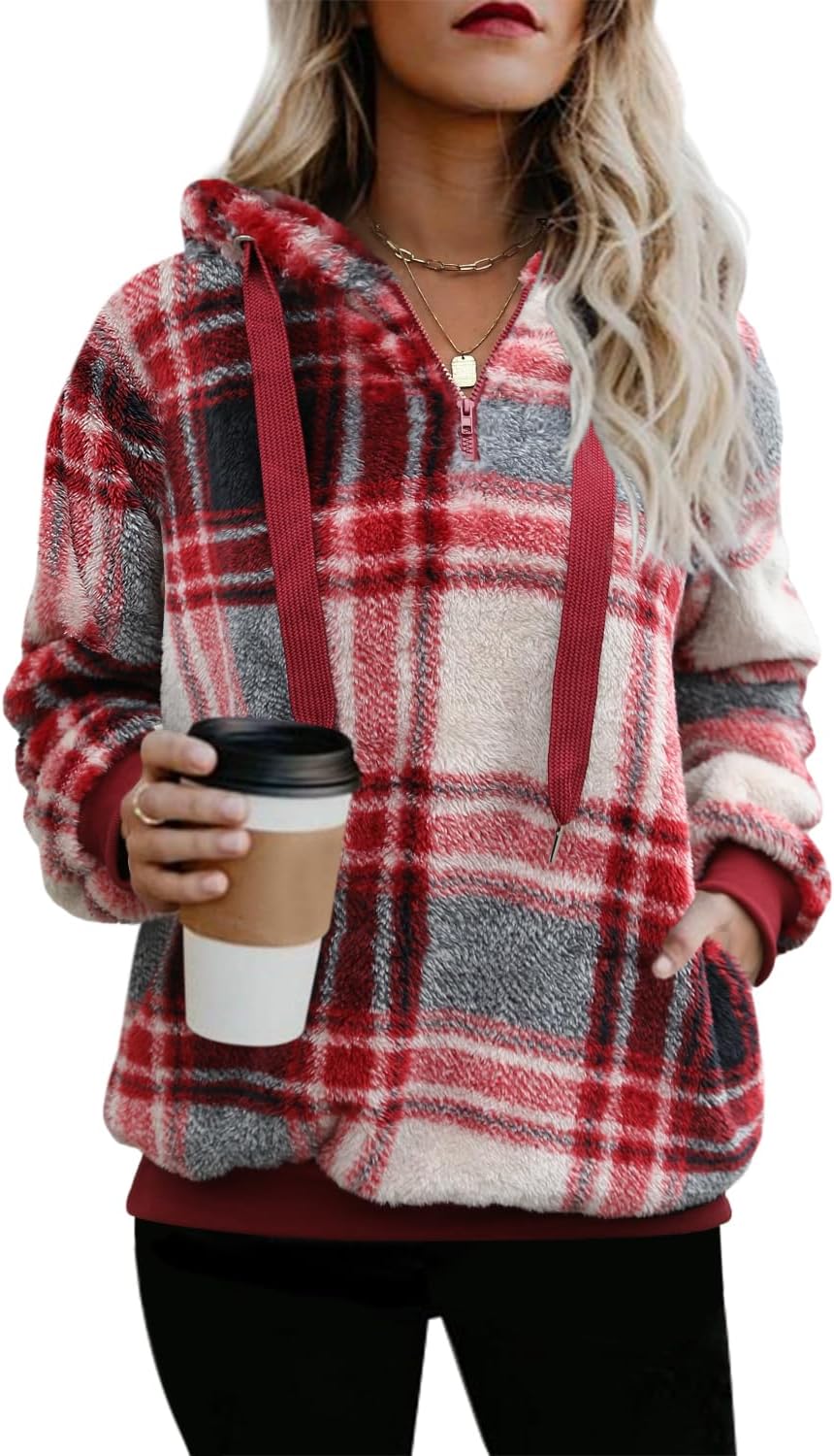 Oversized Sherpa Pullover Hoodie for Women - Cozy and Stylish