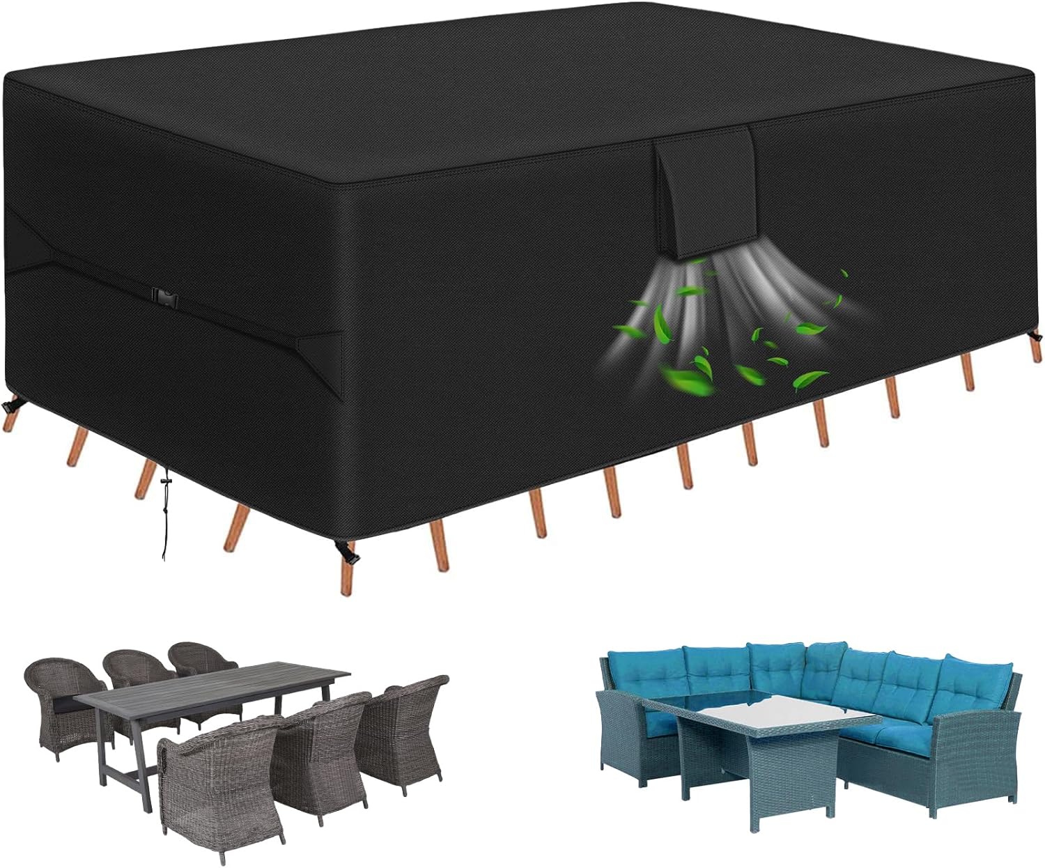 RICHIE Patio Furniture Covers - Heavy Duty Waterproof Table Cover